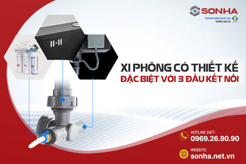 Xi ph&ocirc;ng c&oacute; thiết kế đặc biệt với 3 đầu kết nối