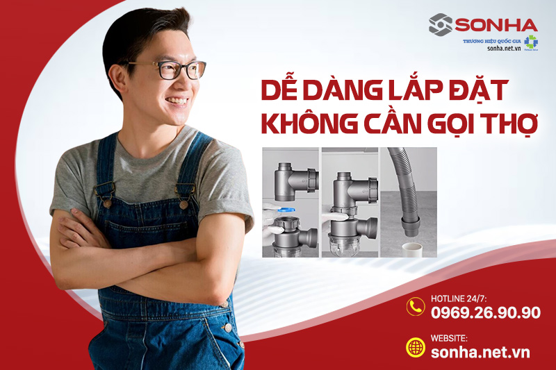 Lắp đặt xi ph&ocirc;ng dễ d&agrave;ng