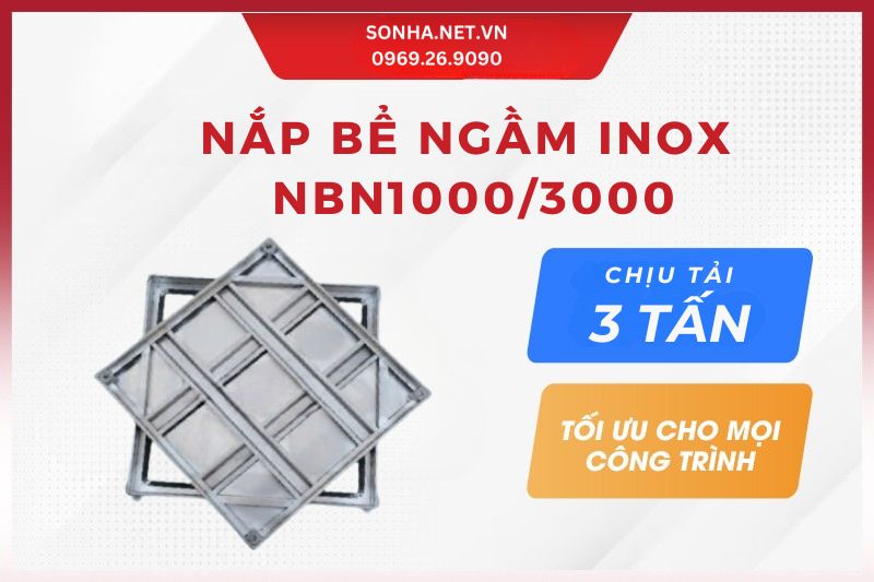 Nắp bể ngầm inox 1000x1000 - Khả năng chịu tải 3 tấn