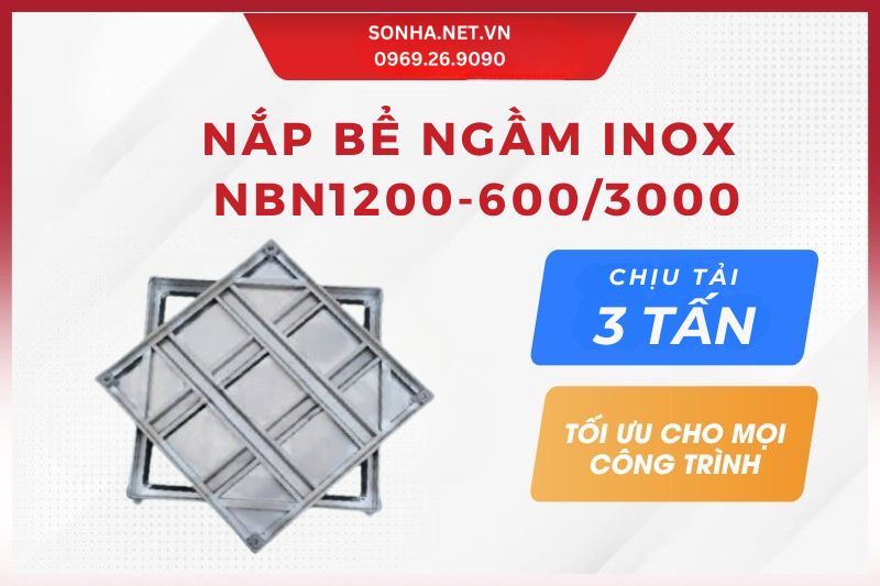 Nắp bể ngầm inox 1200x600 - Khả năng chịu tải 3 tấn