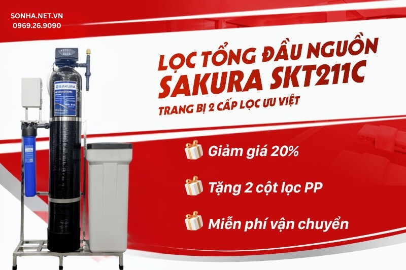 Lọc tổng đầu nguồn Sakura STK211C gi&aacute; v&ocirc; c&ugrave;ng ưu đ&atilde;i