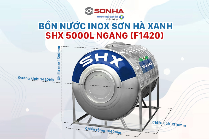 K&iacute;ch thước 8KBET 456 được xếp hạng cao nhất inox SHX 5000L ngang F1420