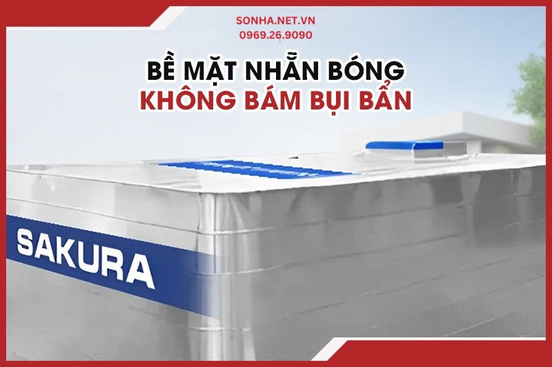 Bể vu&ocirc;ng đặt nổi inox Sakura 1500L sở hữu bề mặt nhẵn b&oacute;ng v&agrave; kh&ocirc;ng b&aacute;m bụi bẩn