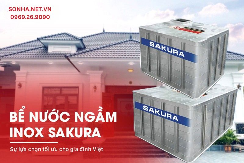 Bể ngầm inox Sakura 5000L được sử dụng phổ biến