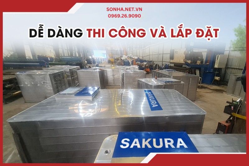Bể vuông đặt nổi inox Sakura 700L dễ dàng thi công và lắp đặt