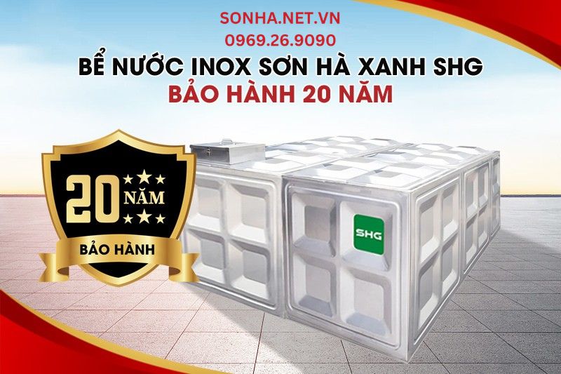 Bể nước inox ch&ocirc;n ngầm SHG 3500L được bảo h&agrave;nh 20 năm