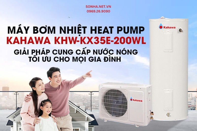 Si&ecirc;u phẩm m&aacute;y bơm nhiệt trung t&acirc;m KHW-KX50E-250WL của Kahawa