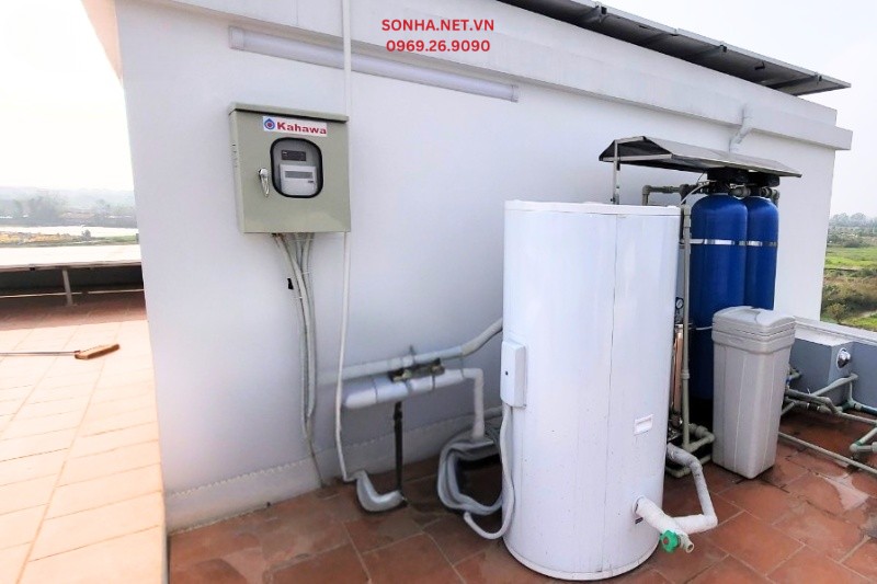 Lắp đặt m&aacute;y bơm nhiệt Heat Pump Kahawa cho c&ocirc;ng tr&igrave;nh x&acirc;y dựng