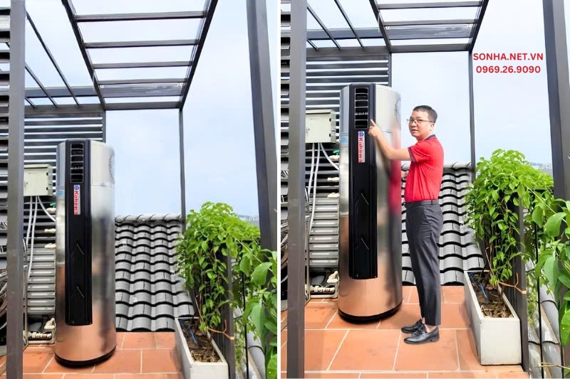 Lắp đặt m&aacute;y bơm nhiệt Heat Pump Kahawa cho c&ocirc;ng tr&igrave;nh x&acirc;y dựng