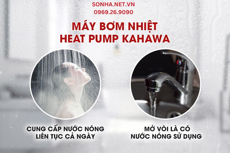 Máy nước nóng Heat Pump có khả năng cung cấp nước nóng cả ngày