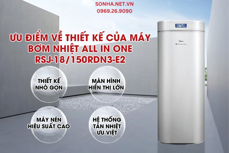 Ưu điểm về thiết kế của máy All In One Midea RSJ-18/150RDN3-E2 150L