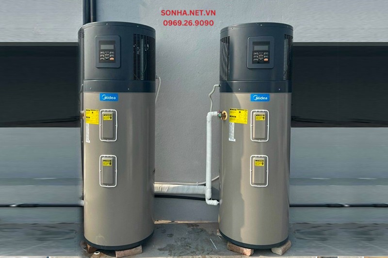 H&igrave;nh ảnh thực tế m&aacute;y bơm nhiệt All In One Midea RSJ-23/300RDN3-B 300L
