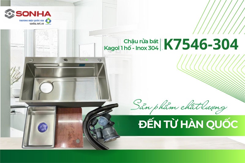 T&igrave;m hiểu chậu rửa b&aacute;t 1 hố Kagol K7546-304
