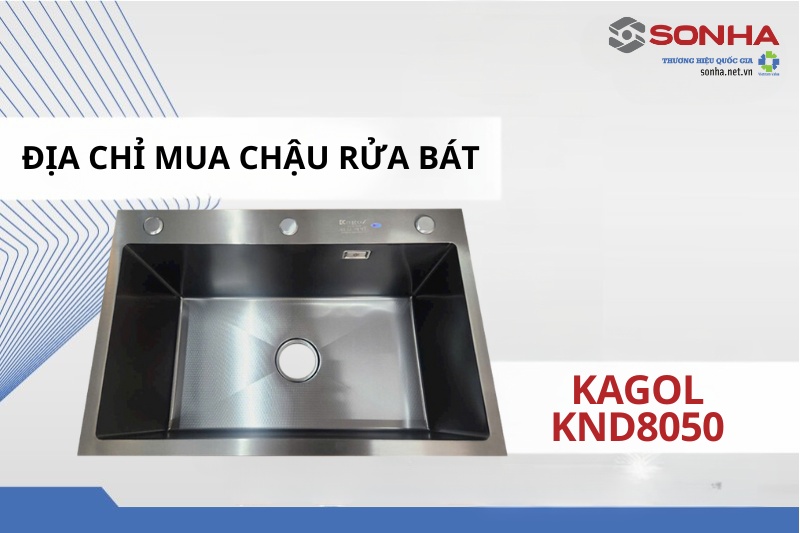 Địa chỉ mua chậu rửa b&aacute;t một hố Nano đen Kagol KND8050