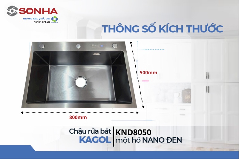 Chậu Kagol KND8050 c&oacute; thiết kế lớn, k&iacute;ch thước 80x50cm