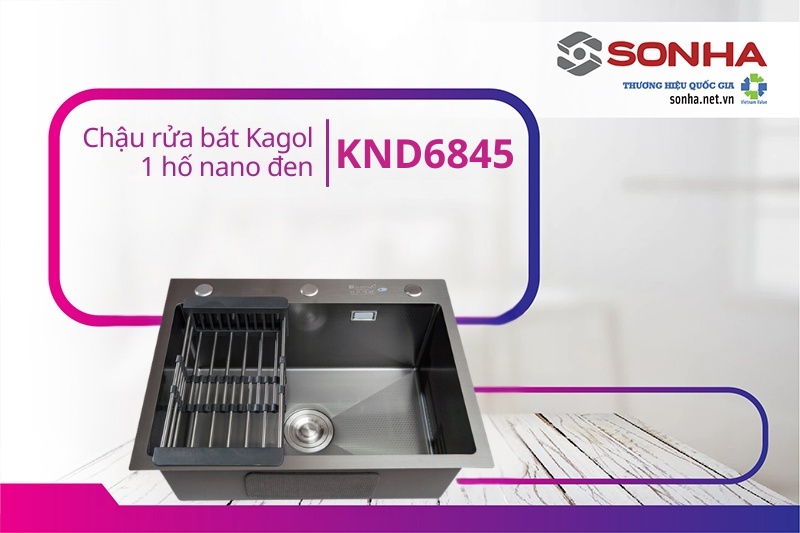 T&igrave;m hiểu si&ecirc;u phẩm chậu rửa b&aacute;t Kagol KND6845 một hố nano đen