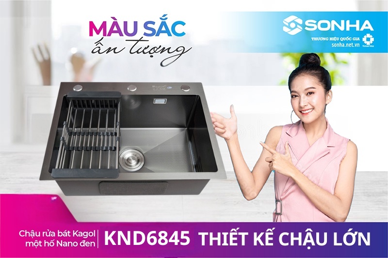 Chậu rửa b&aacute;t một hố Kagol KND6845 c&oacute; k&iacute;ch thước lớn
