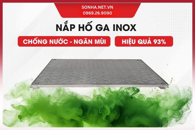 Nắp hố ga inox 304 k&iacute;ch thước 700x700x54 chống nước, ngăn m&ugrave;i hiệu quả nhờ gioăng cao su cao cấp 