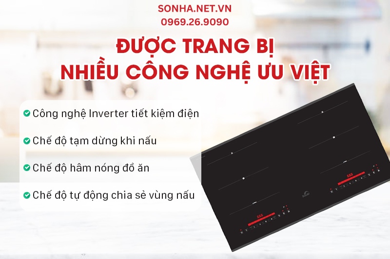 Bếp từ đôi Bauer BE 36SS được trang bị nhiều công nghệ ưu việt