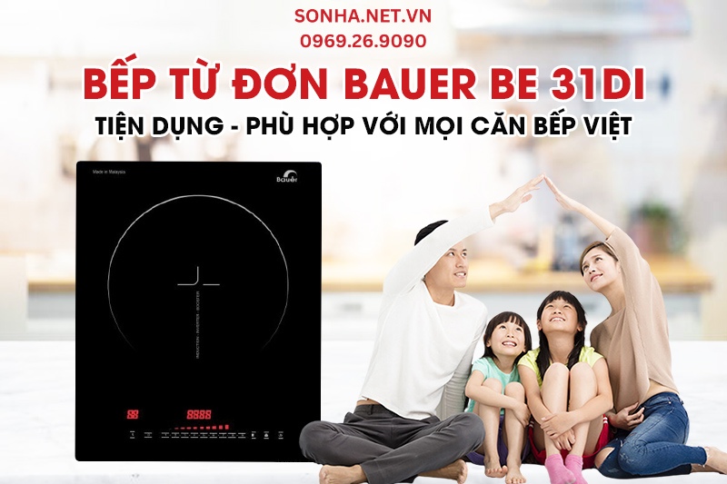 Bếp Từ Đơn Bauer BE 31DI Ch&iacute;nh H&atilde;ng - Nhập Khẩu Malaysia