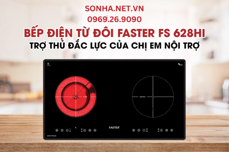 Bếp điện từ đ&ocirc;i Faster FS 628HI giảm gi&aacute; sốc 20% 