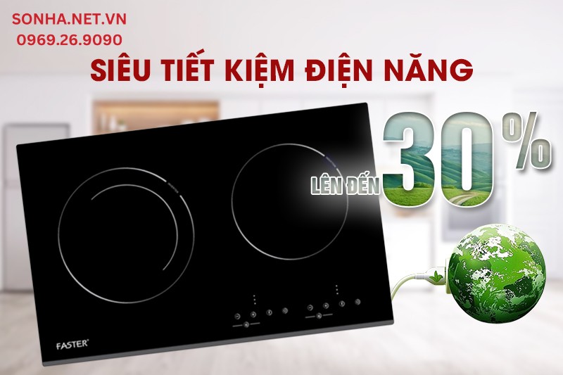 Bếp từ đ&ocirc;i Faster FS 600I si&ecirc;u tiết kiệm điện năng 