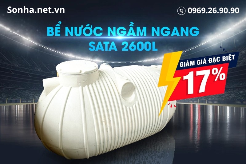 Bể nước ngầm ngang SATA 2600l - Giảm sốc 17% 