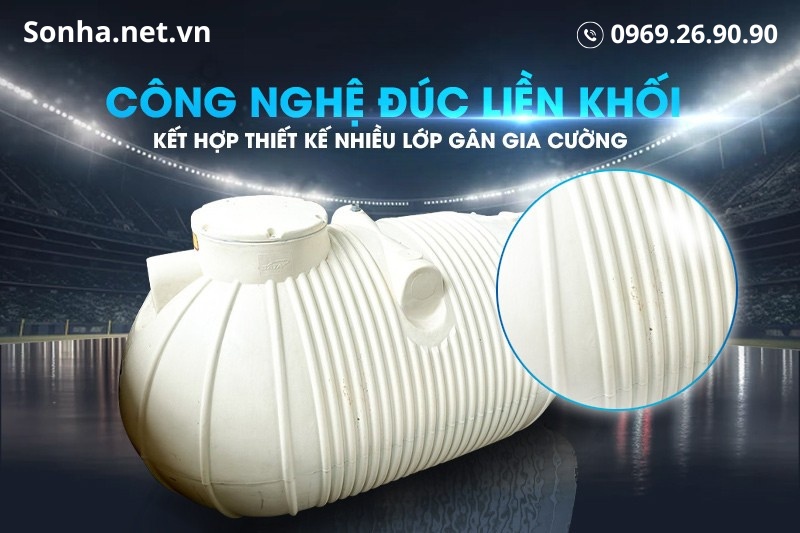 Bể nước ngầm ngang SATA 3000L với c&ocirc;ng nghệ đ&uacute;c liền khối hiện đại 