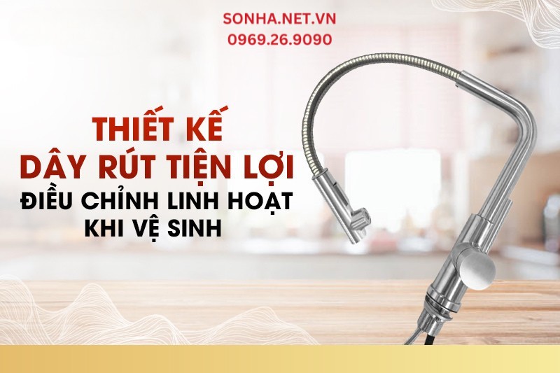 Thiết kế d&acirc;y r&uacute;t thuận lợi khi vệ sinh thực phẩm, rửa ch&eacute;n b&aacute;t 