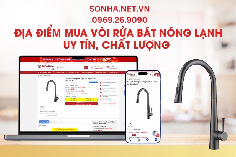 Địa điểm mua v&ograve;i rửa b&aacute;t n&oacute;ng, lạnh ch&iacute;nh h&atilde;ng thương hiệu Kagol 