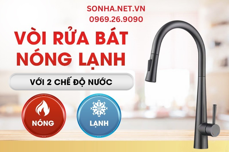 V&ograve;i rửa b&aacute;t Kagol K70 cần r&uacute;t sở hữu thiết kế 2 chế độ nước n&oacute;ng, lạnh