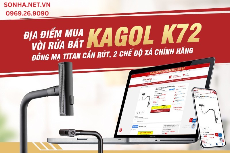 Địa điểm mua v&ograve;i rửa b&aacute;t Kagol K72 cần r&uacute;t, 2 chế độ xả ch&iacute;nh h&atilde;ng 