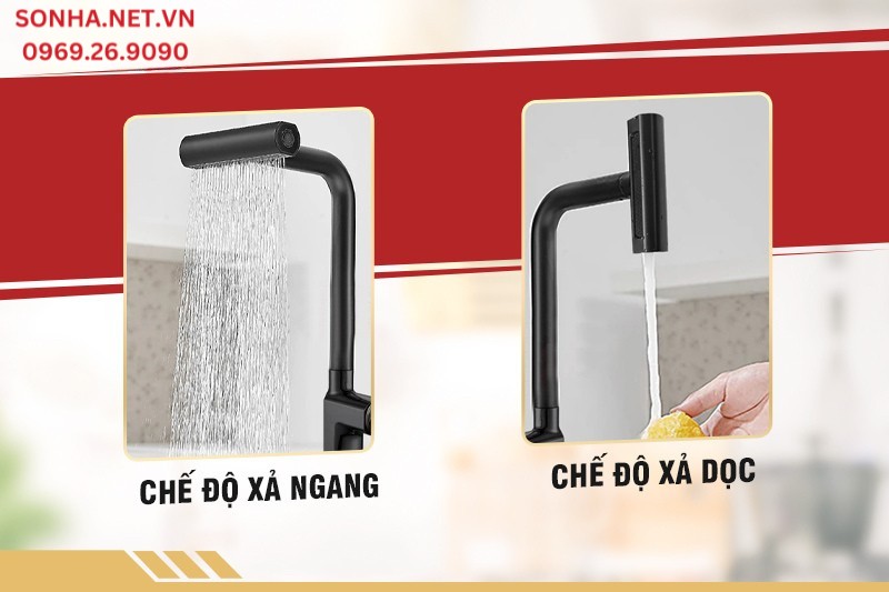 V&ograve;i rửa b&aacute;t n&oacute;ng lạnh Kagol K72 đồng mạ titan cần r&uacute;t với 2 chế độ xả linh hoạt