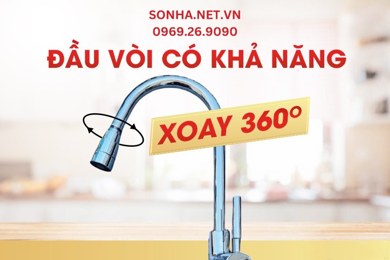 Đầu v&ograve;i rửa b&aacute;t Kagol K28 c&oacute; khả năng xoay 360 độ 