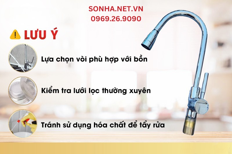 Lưu &yacute; trong qu&aacute; tr&igrave;nh sử dụng sản phẩm v&ograve;i rửa b&aacute;t Kagol k28 đồng hai đường nước 