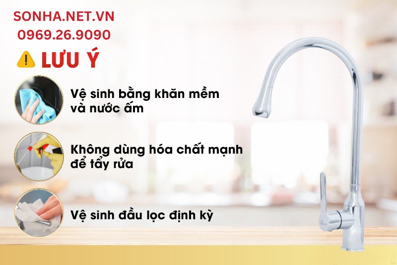 Lưa &yacute; khi sử dụng v&ograve;i rửa b&aacute;t Bancoot đơn mạ crom