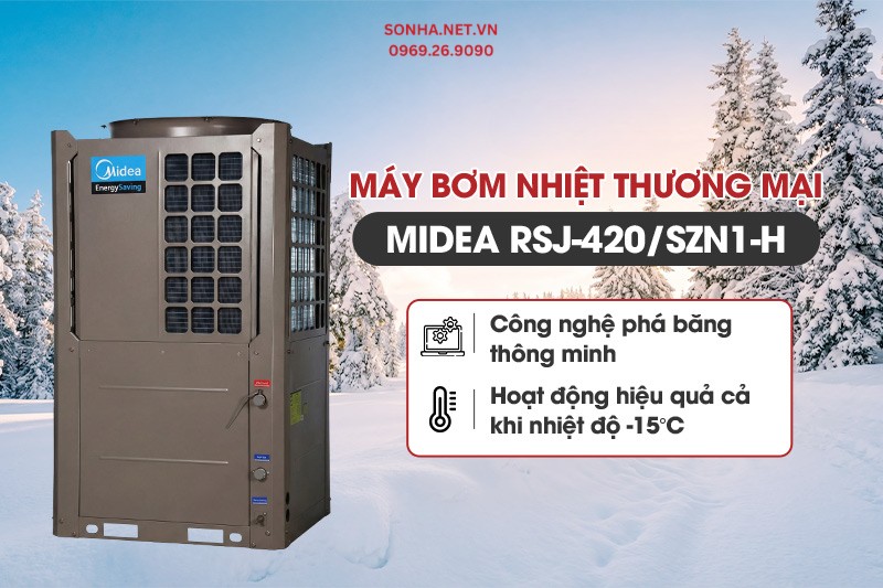 M&aacute;y bơm nhiệt Midea sở hữu c&ocirc;ng nghệ ph&aacute; băng th&ocirc;ng minh