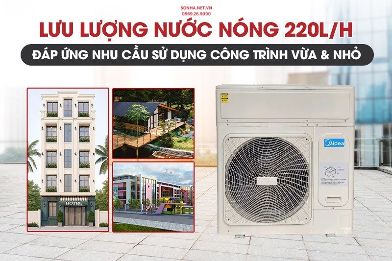 M&aacute;y bơm nhiệt MideaMHW-C10RN1 ph&ugrave; hợp cho những c&ocirc;ng tr&igrave;nh vừa v&agrave; nhỏ