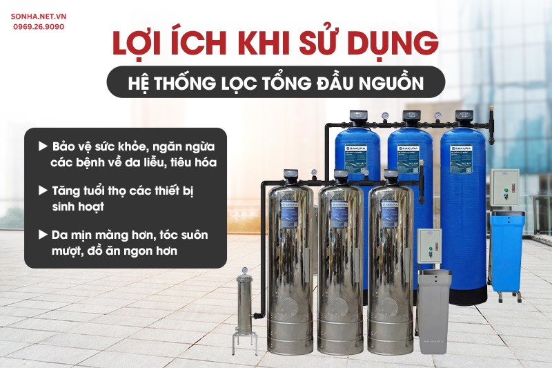 Lợi &iacute;ch khi d&ugrave;ng hệ thống lọc tổng đầu nguồn