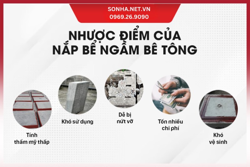 Nhược điểm của nắp bể ngầm bê tông truyền thống