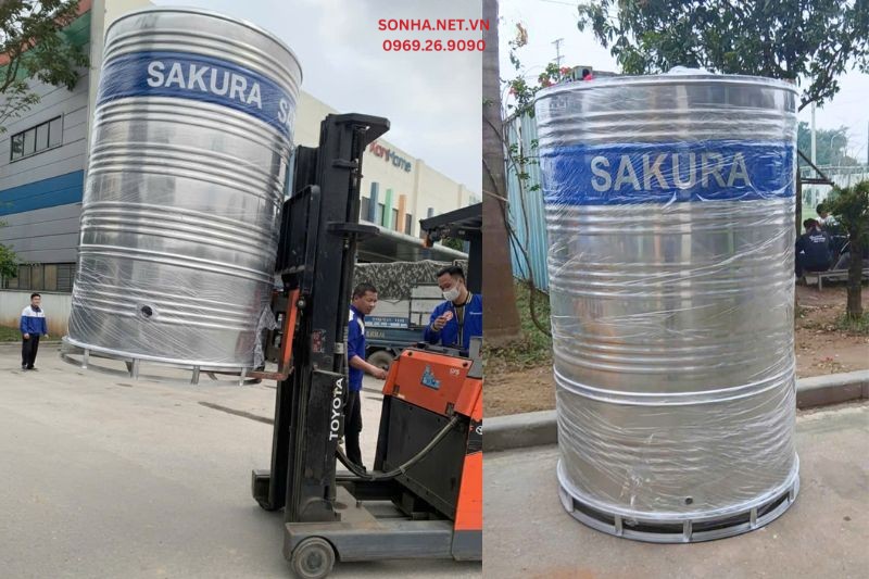 Thực tế lắp đặt bồn bảo &ocirc;n nước n&oacute;ng inox Sakura