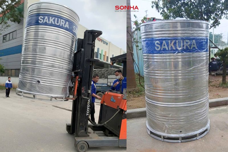 Thực tế lắp đặt bồn bảo ôn nước nóng inox Sakura