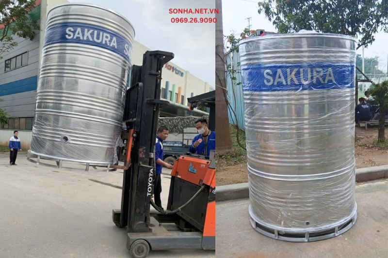 Thực tế lắp đặt bồn bảo &ocirc;n nước n&oacute;ng inox Sakura