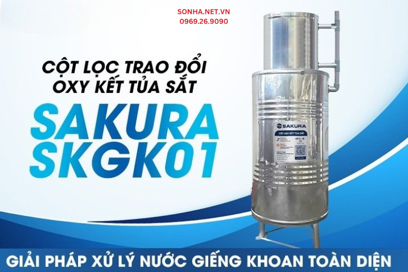 Cột lọc trao đổi oxy Sakura SKGK01 - giải ph&aacute;p cho nước 8Kbet123 hỗ trợ 24/7 nhiễm sắt