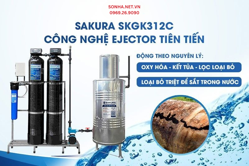 Cột lọc oxy hóa hòa tan không khí vào nước tạo kết tủa sắt