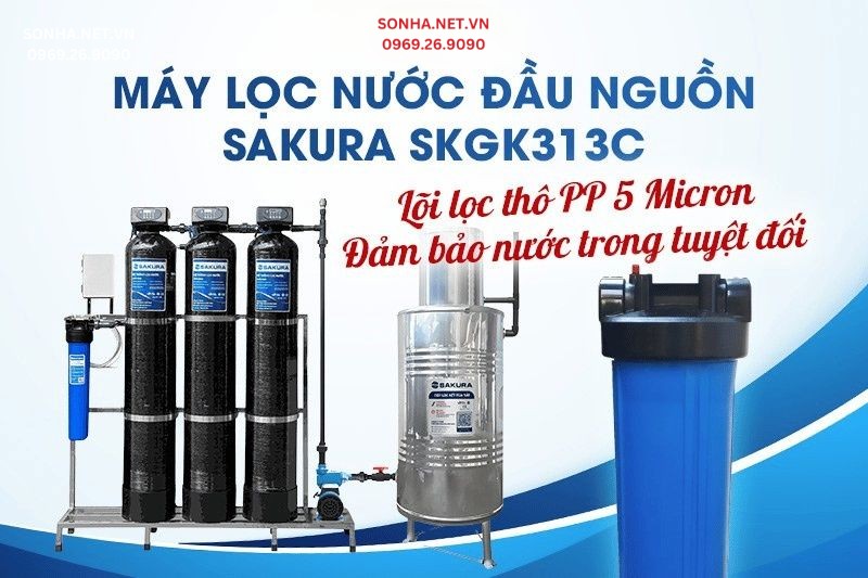 SKGK313C với L&otilde;i lọc tinh PP 5 micron - đảm bảo nước trong tuyệt đối