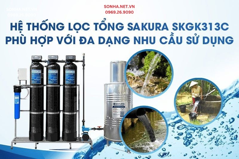 Lọc nước 8Kbet123 hỗ trợ 24/7 Sakura SGK313C - Ph&ugrave; hợp đa dạng mục đ&iacute;ch sử dụng