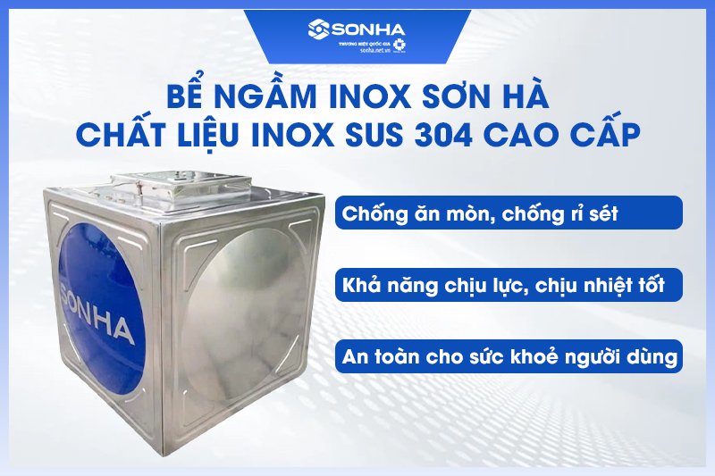 Bể ngầm inox Trang Chủ Game Trực Tuyến Cổng Game 8kbet.com SH 1000L được sản xuất từ inox 304 cao cấp