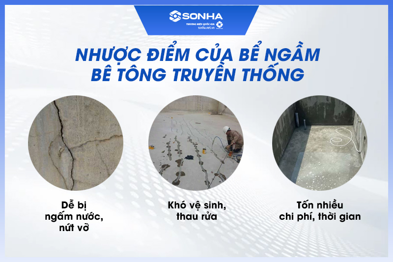 Nhược điểm của bể ngầm bằng b&ecirc; t&ocirc;ng - C&oacute; n&ecirc;n sử dụng kh&ocirc;ng?