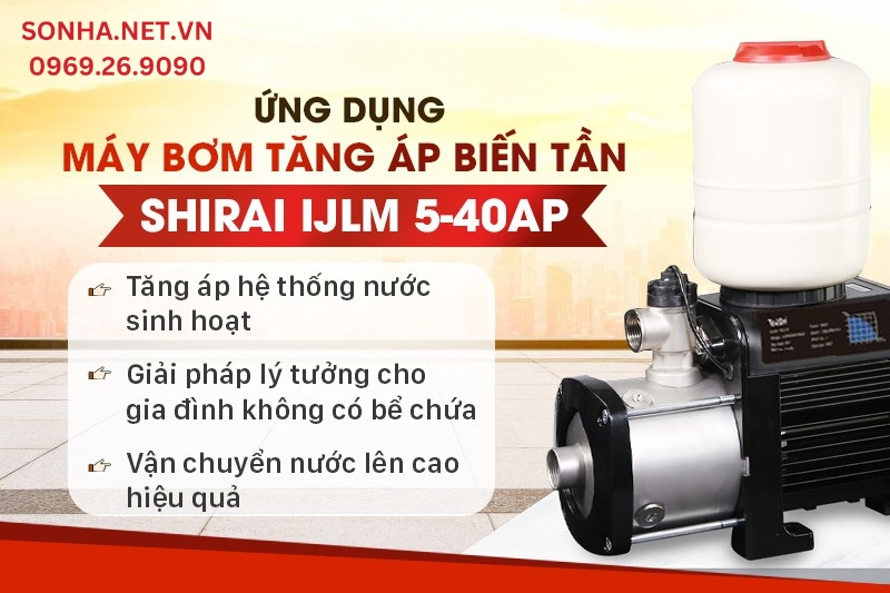 Ứng dụng của m&aacute;y bơm tăng &aacute;p biến tần IJLm 5-40AP